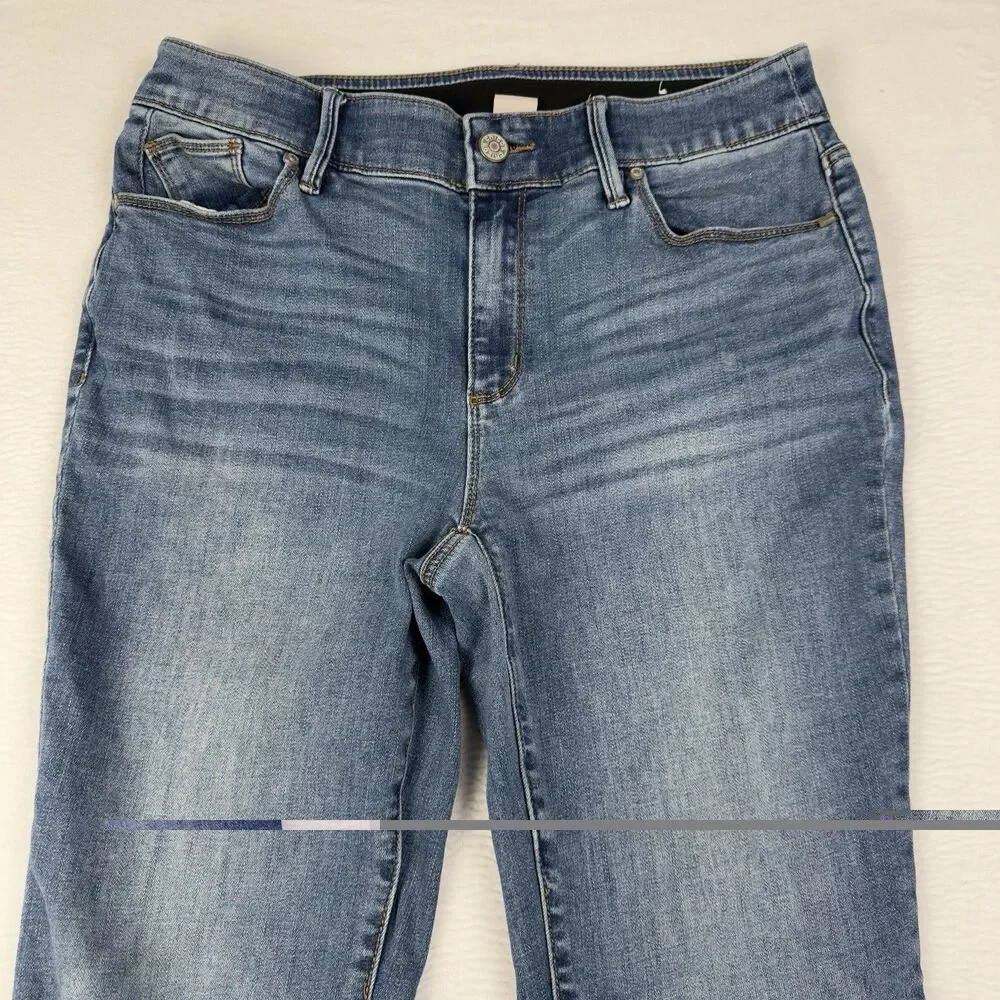 Chicos‎ Secret Stretch Denim Jegging Womens Size 6R Comfort Waist Pockets - Picture 3 of 13